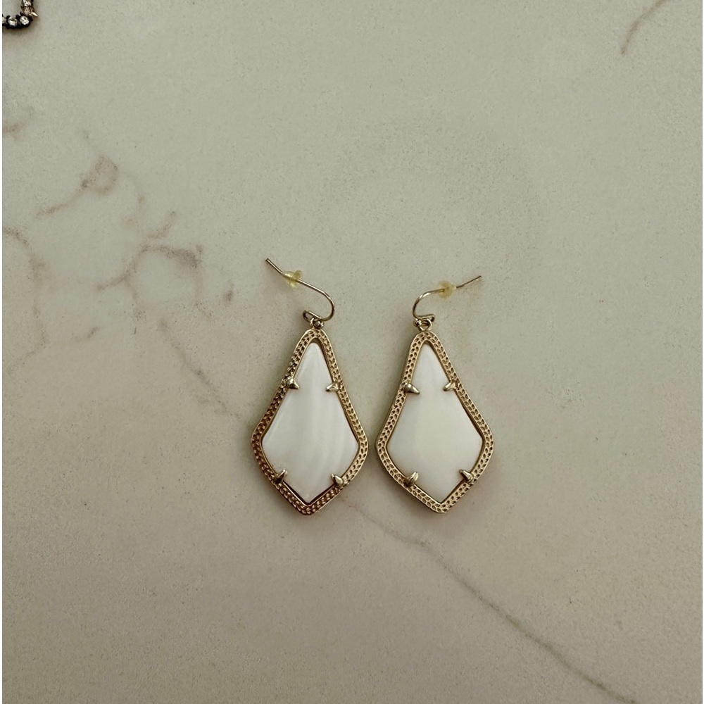 White Kendra Scott earrings